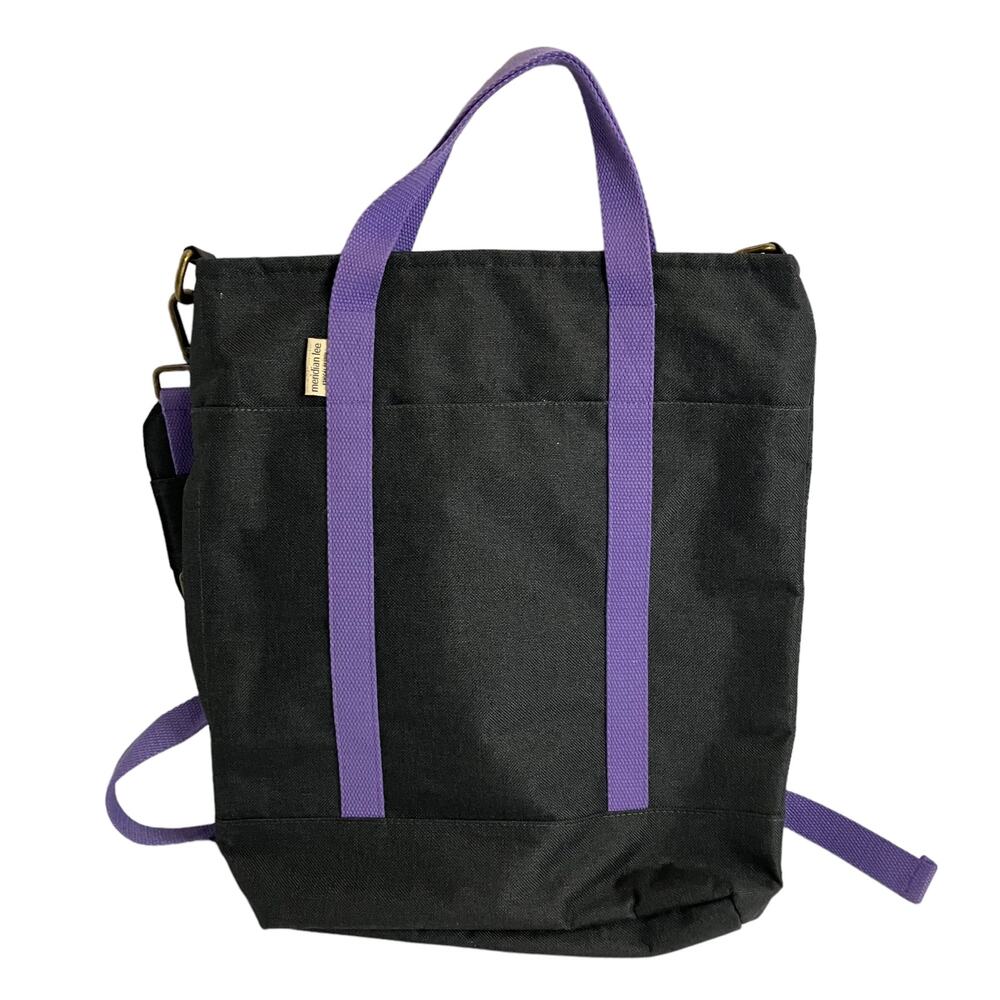 Meridian Lee Slate/ Lavender Waxed Canvas Backpack Tote